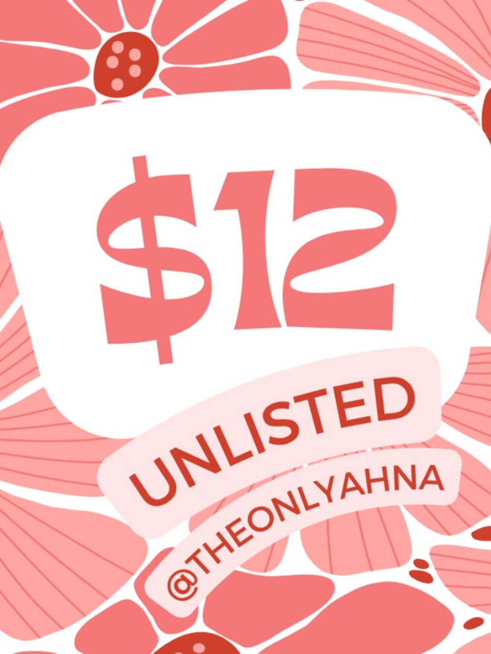 UNLISTED $12 Starts — @theonlyahna Unlisted Live Show Listing!